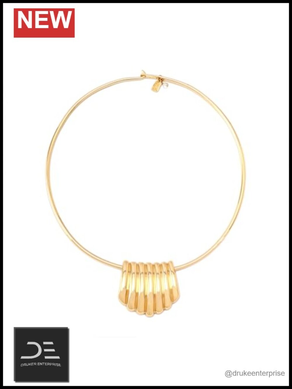Vintage Inspired Ribbed Wire Collar Necklace - Modern Lightweight Statement